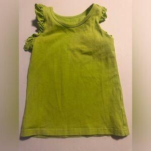 Girls Sew Sassy Lime Green Ruffle Sleeve Tank Top
